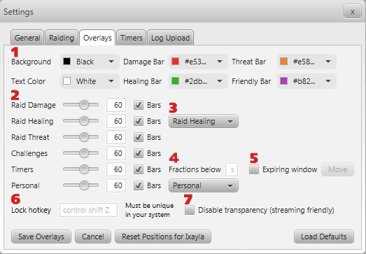 StarParse – Hotkeys und Overlay-Einstellungen – Beispielansicht 1