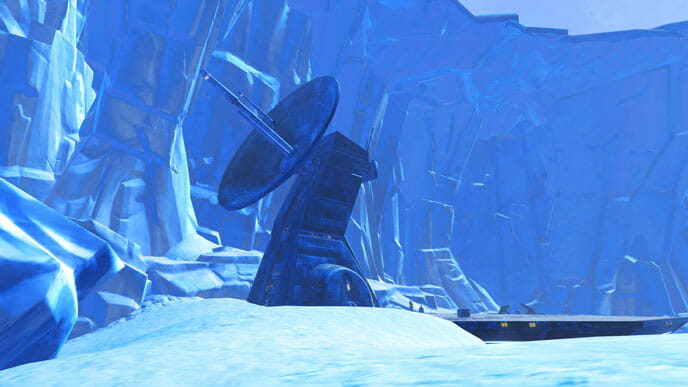 Die große Satellitenschüssel zeigt dir den richtigen Einstieg in die Kletterroute.