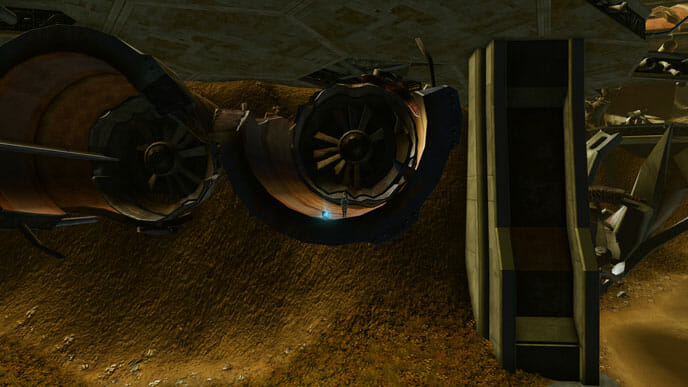 Im offenen roten Rohr wartet das Datacron dieser Fraktion.