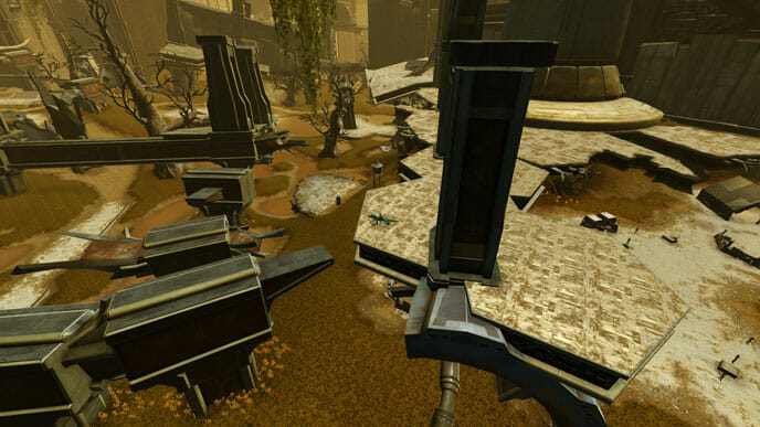 Die dunklen Trümmer bilden den Abzweig zum Datacron.