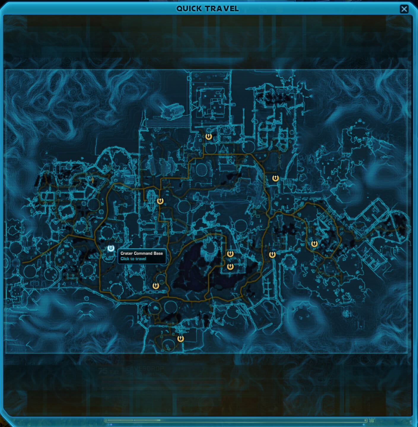 Ausgangspunkt Crater Command Base auf der imperialen Karte.