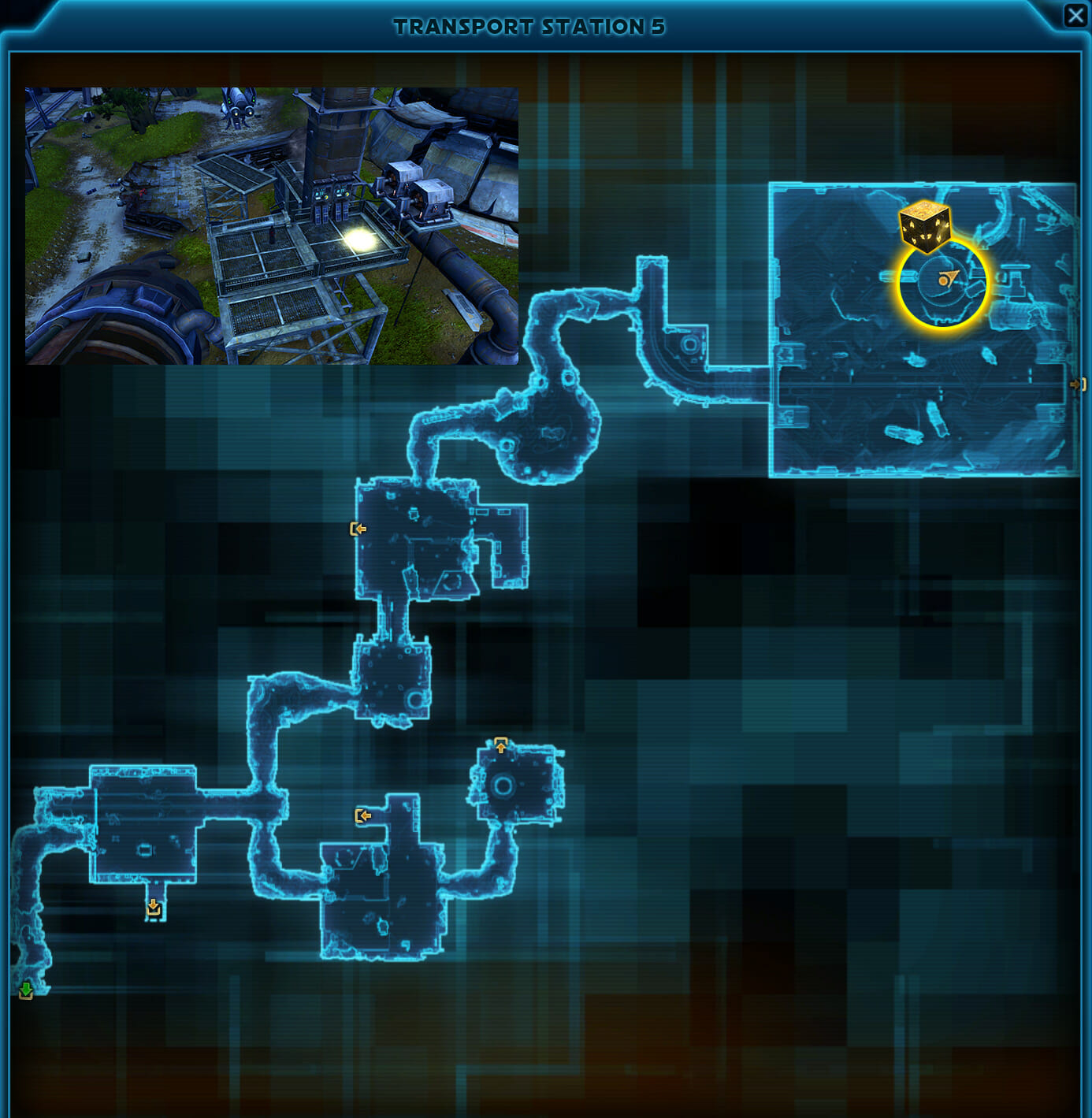 Am nördlichen Ende der Station liegt der Aufstieg zum Datacron.