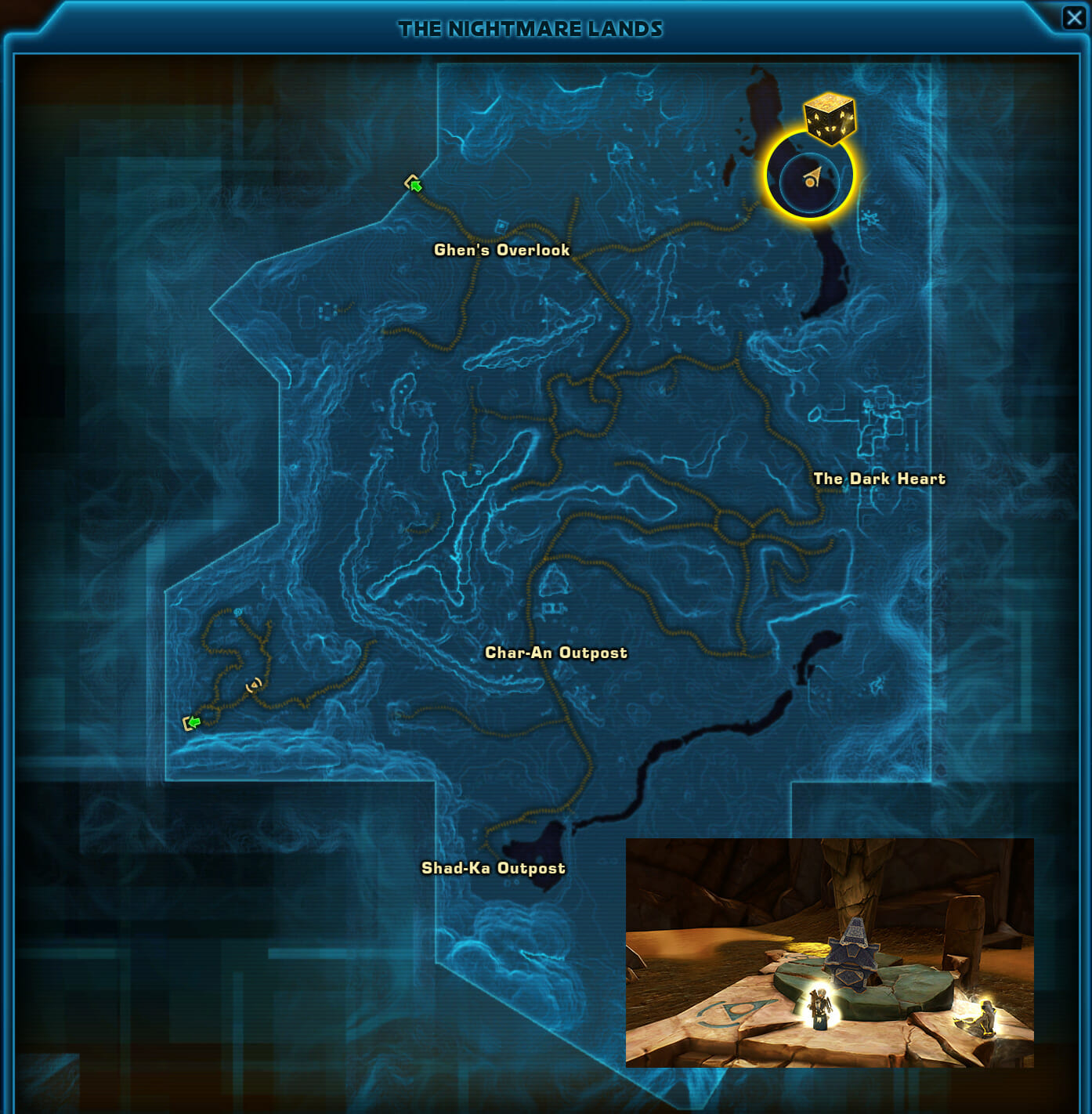 Ganz im Nordosten der Nightmare Lands liegt die Insel mit der Meditationstafel.
